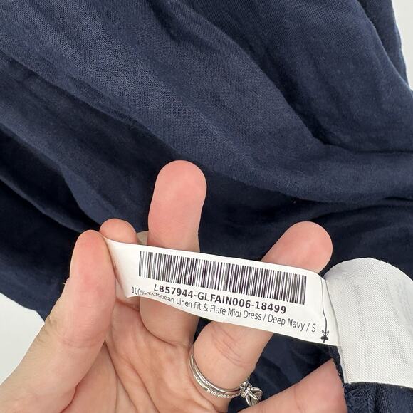 Quince European Linen Fit Flare Midi Dress Women Small Pockets Coastal Capsule - Picture 8 of 12